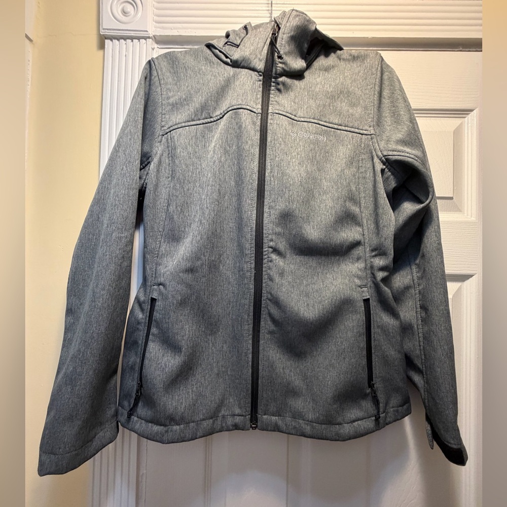 Columbia Heather Gray Hooded Softshell Jacket